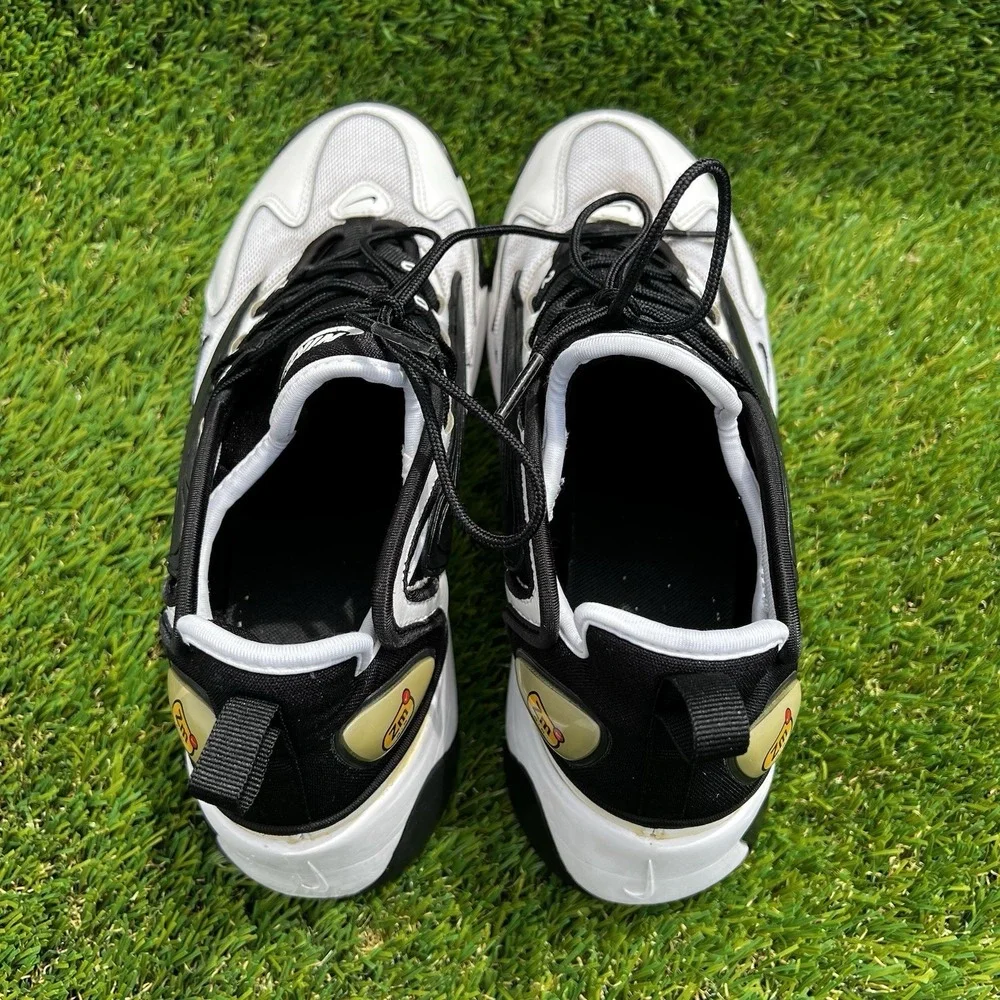 Nike Men Size 8 Zoom 2K ZM Air 2000 White Black Sneakers AO0269-101